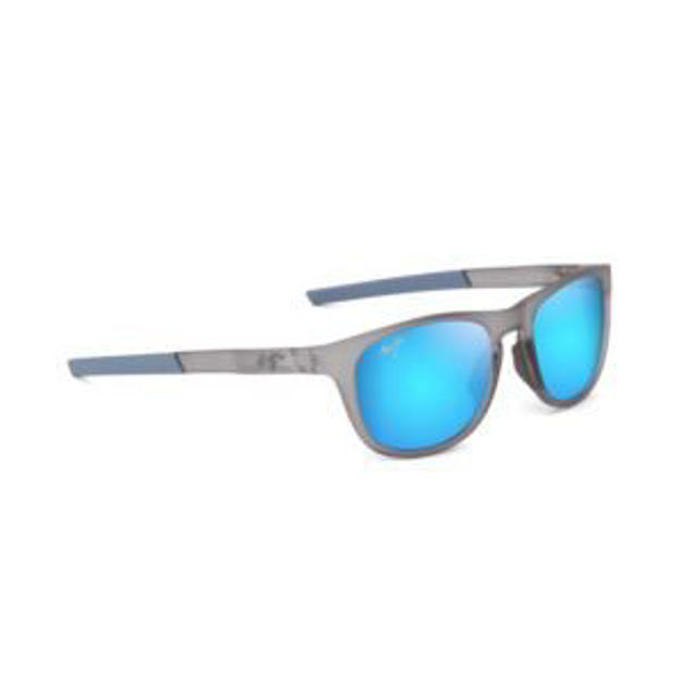 Picture of Melemele Polarized Sunglasses Matte Transparent Gray Frame Blue Hawaii Lens