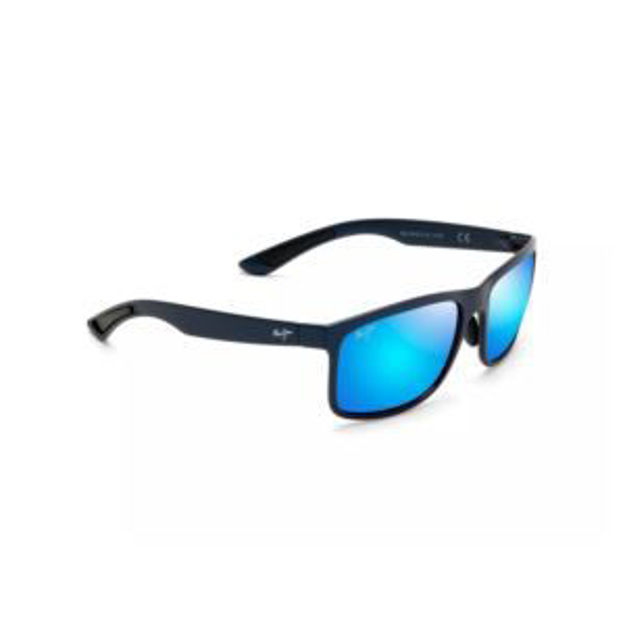 Picture of Huelo Polarized Sunglasses Matte Blue Frame Blue Hawaii Lens