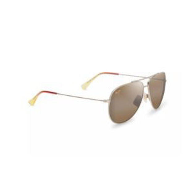 Picture of Hau'oli XL Polarized Sunglasses Shiny Light Gold Frame HCL Bronze Lens