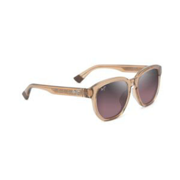 Picture of Akahai AF Polarized Sunglasses Shiny Trans Light Brown Frame Maui Rose Lens