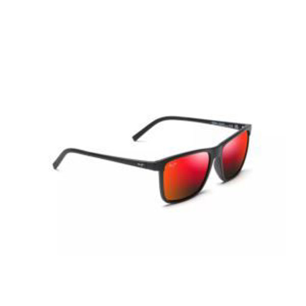 Picture of One Way Polarized Sunglasses Matte Black Frame Hawaii Lava Lens