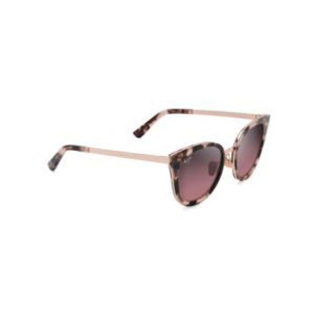 Picture of Wood Rose Polarized Sunglasses Pink Tortoise Frame Maui Rose Lens