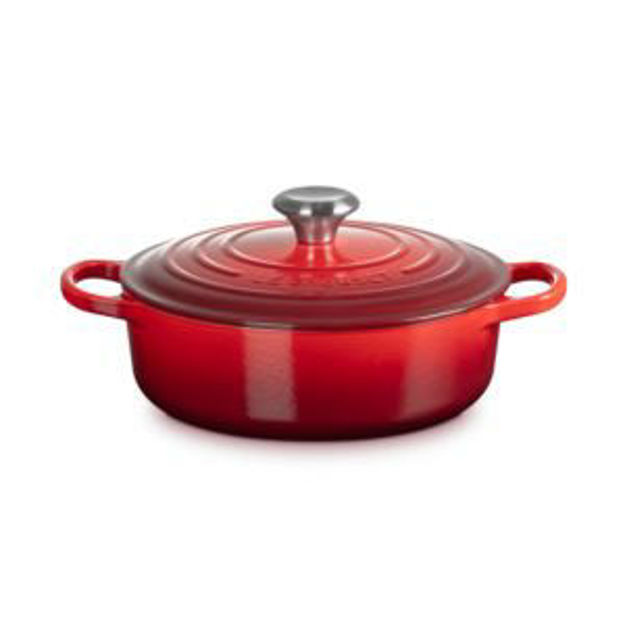 Picture of 3.5qt Signature Cast Iron Round Wide Dutch Oven Cerise