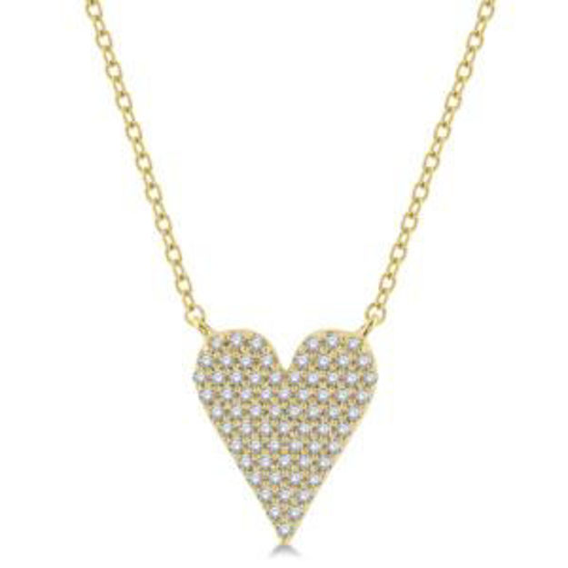 Picture of Pave Set Diamond Heart Motif Necklace Gold