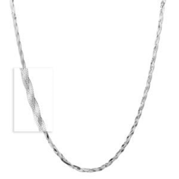 Picture of Braided Herringbone Necklace - 18" Silver