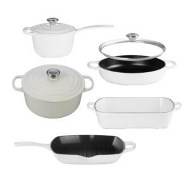 Picture of 8pc Signature Cast Iron Cookware Set White