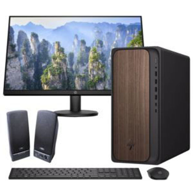 Picture of OmniDesk Desktop AI Computer w/ 27" Monitor and speakers