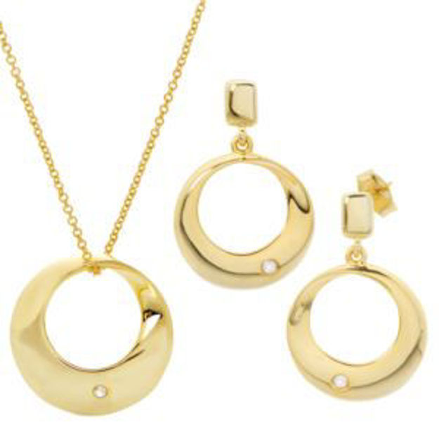 Picture of Diamond Earring & Necklace Set Gold