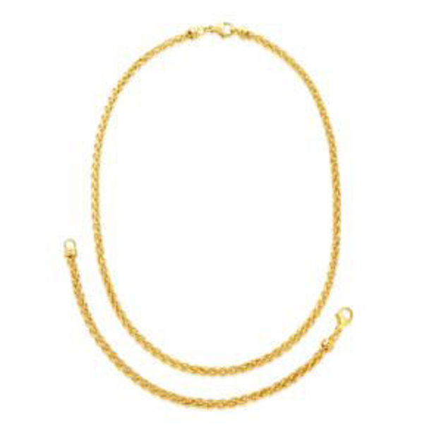 Picture of Wheat Bracelet and Necklace Set Gold