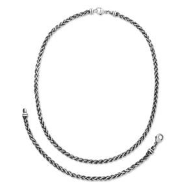 Picture of Wheat Bracelet and Necklace Set Oxidized Silver