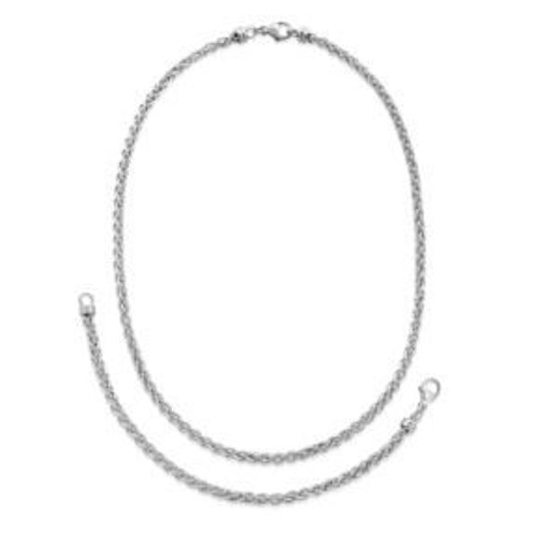 Picture of Wheat Bracelet and Necklace Set Silver