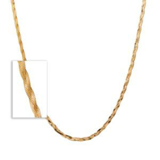 Picture of Braided Herringbone Necklace - 16" Gold