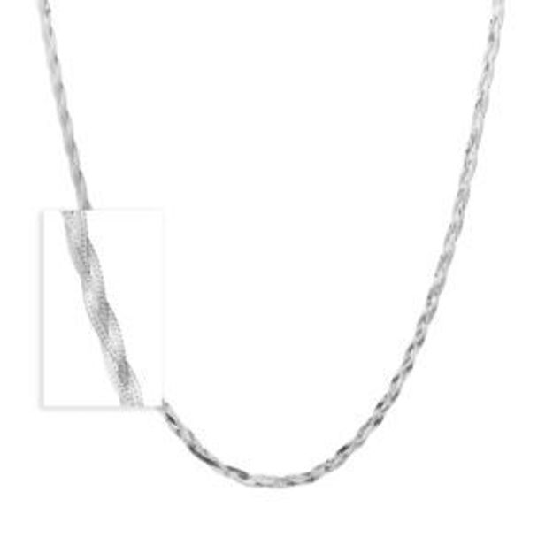 Picture of Braided Herringbone Necklace - 16" Silver