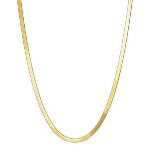 Picture of Herringbone Chain Necklace - 16" Long Gold