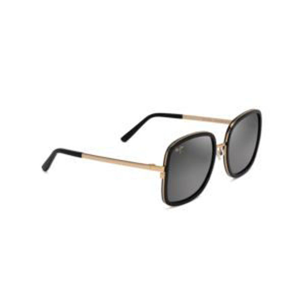 Picture of Pua Polarized Sunglasses Black & Gold Frame Neutral Gray Lens