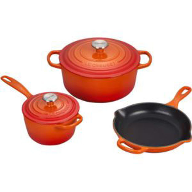 Picture of 5pc Enameled Cast Iron Cookware Set - Flame