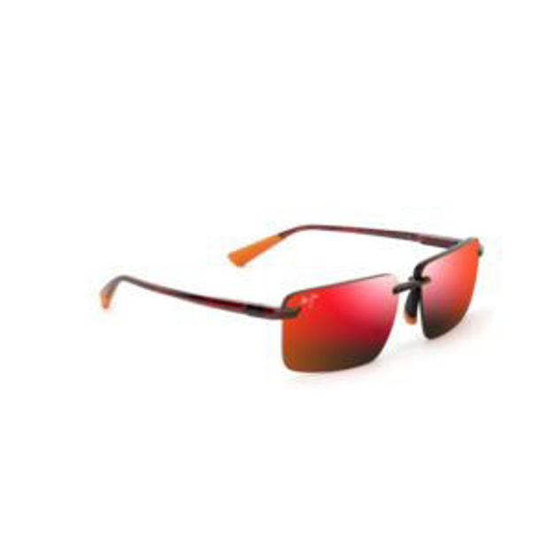 Picture of Laulima Polarized Sunglasses Shiny Red Havana Frame Hawaii Lens