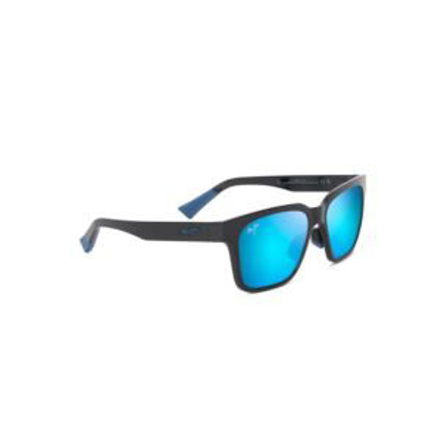 Picture of Punikai Polarized Sunglasses Shiny Black Frame Blue Hawaii Lens