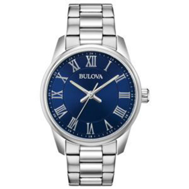 Picture of Mens Corporate Exclusive Silver-Tone Stainless Steel Watch Blue Dial