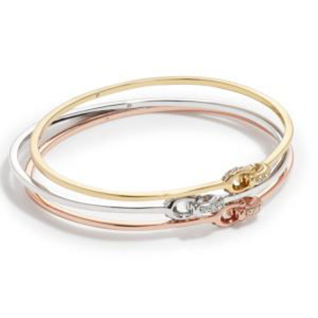 Picture of Signature Interlocking Bangle Set - Multi tone