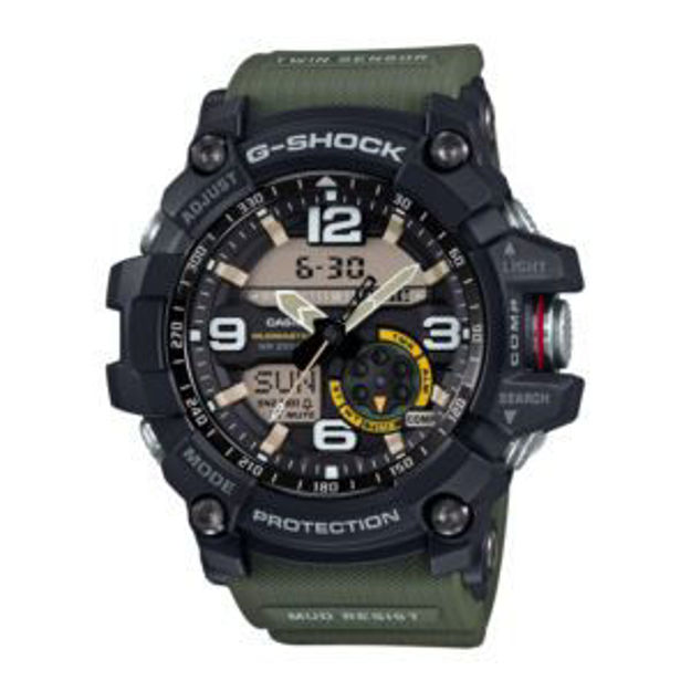 Picture of Mens Mudmaster Analog/Digital Green Cloth Band Watch Black Dial