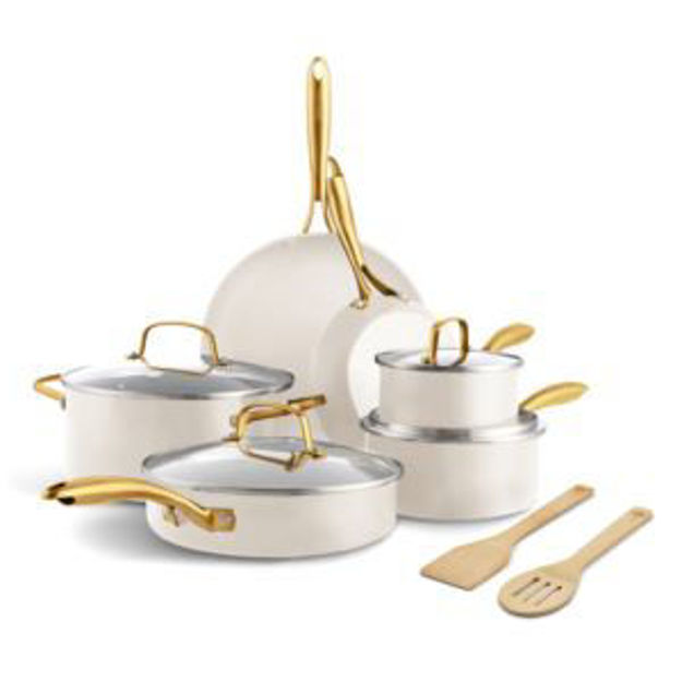 Picture of Studio Ceramic Nonstick 12pc Cookware Set Linen
