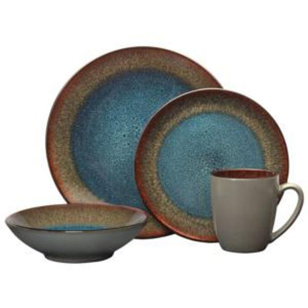 Picture of Monroe Blue 16pc Stoneware Dinnerware Set