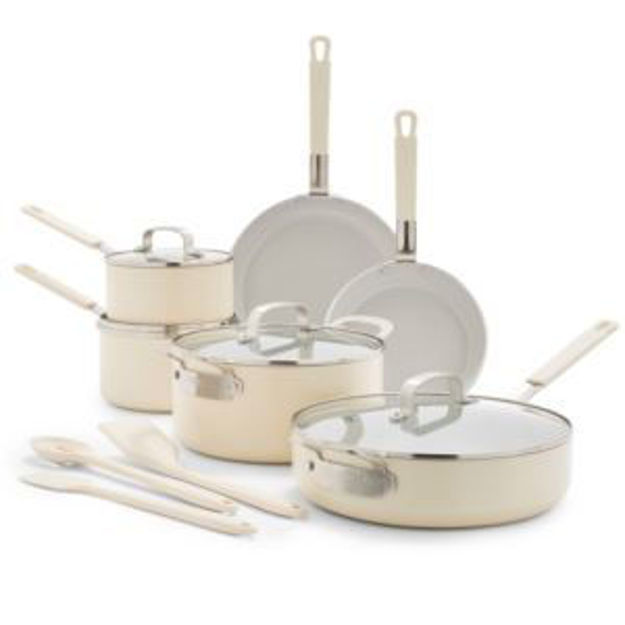 Picture of Professional Ceramic Nonstick Aluminum 13pc Cookware Set Cream