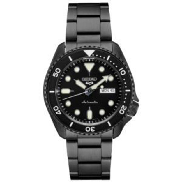Picture of Mens Seiko 5 Sports Watch Black SS with Black Dial