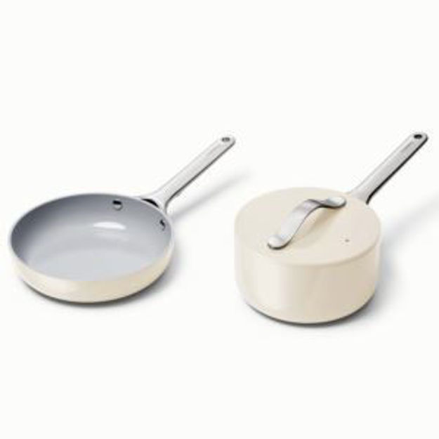 Picture of Nonstick Ceramic Minis Duo Cookware Set - Fry Pan & Saucepan Cream