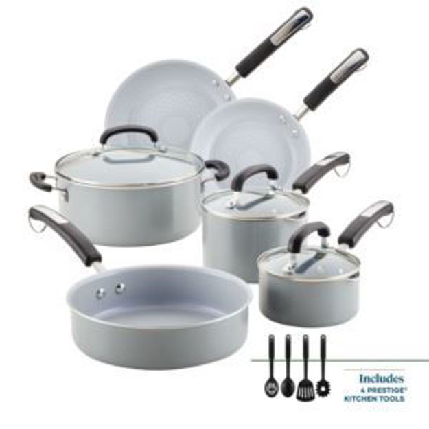 Picture of 13pc Eco Advantage Healthy Ceramic Nonstick Cookware Set Gray
