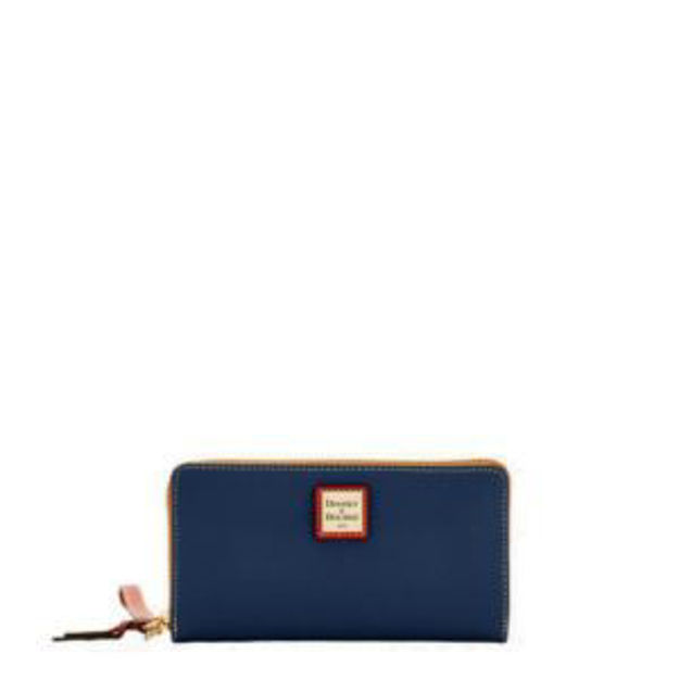 Picture of Pebble Grain Large Zip Around Wristlet