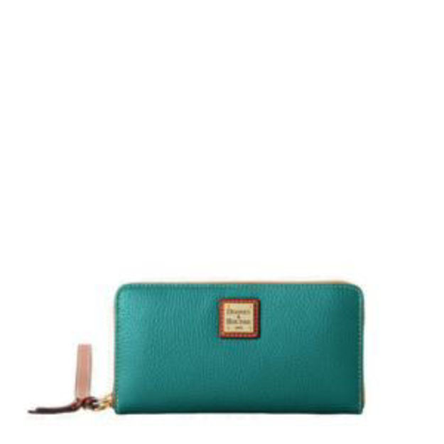 Picture of Pebble Grain Large Zip Around Wristlet