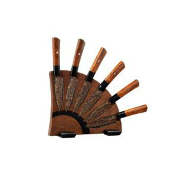 Picture of K22 Black Flare Steak Knife Set - Walnut Orb