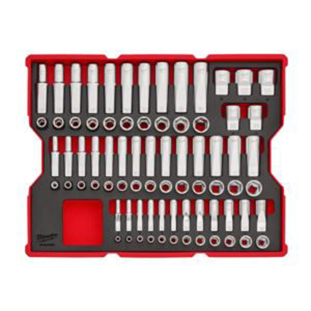 Picture of 77 pc 1/4 3/8 & 1/2 Drive Metric Socket Set with Tray for PACKOUT Drawers