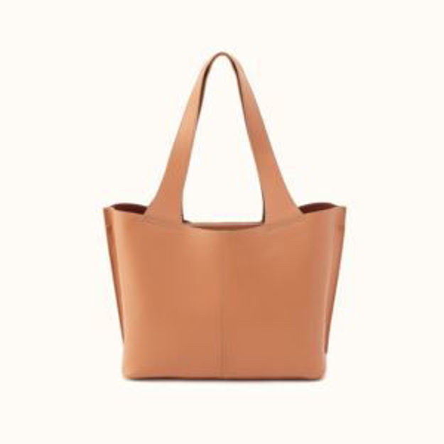 Picture of Vida Medium Micro Pebbled Leather Tote Biscuit