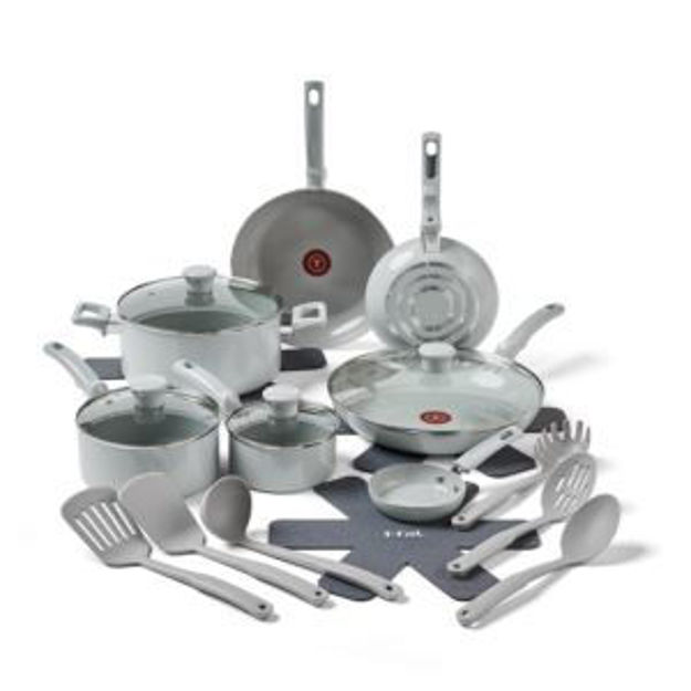 Picture of Essentials Ceramic Non-Stick 20-Piece Cookware Set - Moon Grey