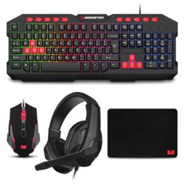 Picture of Campaign Gaming Bundle - Keyboard/Mouse/Headset/Mousepad Black