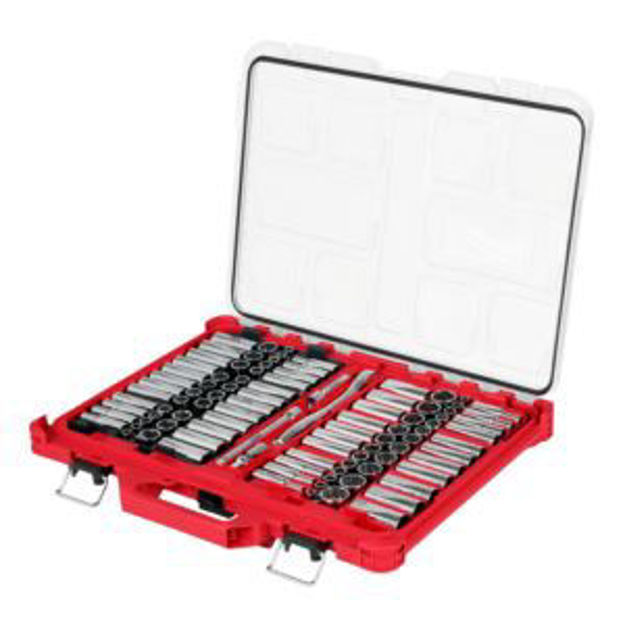 Picture of 98pc 3/8" Drive 6pt & 12pt Metric & SAE Ratchet & Socket Set w/ PACKOUT