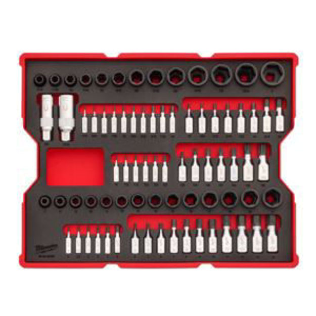 Picture of 77pc 1/4 & 3/8 Drive Metric SAE & Torx Socket Set w/ Tray for PACKOUT Drawers