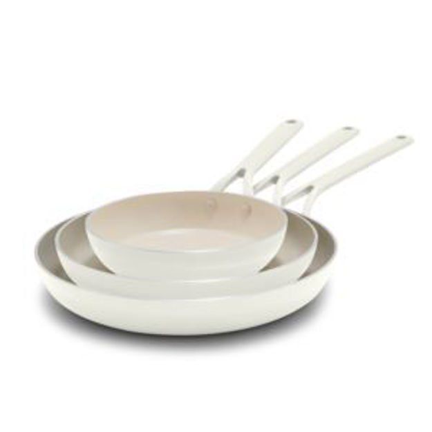 Picture of Alto Ceramic Nonstick 3pc Fry Pan Set Cream