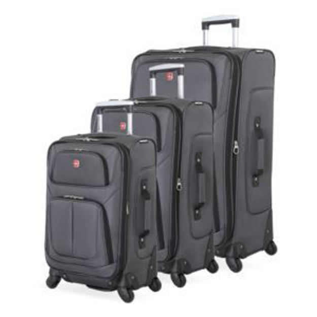 Picture of 6283 Expandable Spinner 3pc Softside Luggage Set Gray