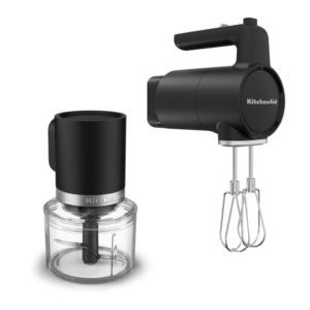 Picture of KitchenAid Go Cordless Top Down Chopper and 7-Speed Hand Mixer Kit in Black Matte