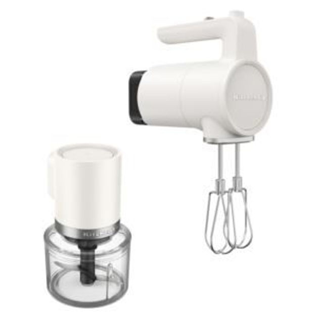 Picture of KitchenAid Go Cordless Top Down Chopper and 7-Speed Hand Mixer Kit in Porcelain White