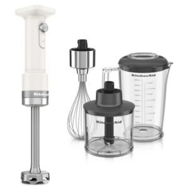 Picture of KitchenAid Go Cordless Hand Blender Kit with Whisk, Chopper and Pitcher in Porcelain White