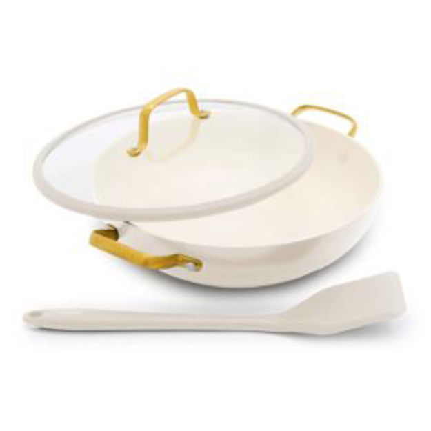 Picture of Reserve Pro Ceramic Nonstick 3.75qt Everyday Pan w/ Lid & Turner Cream