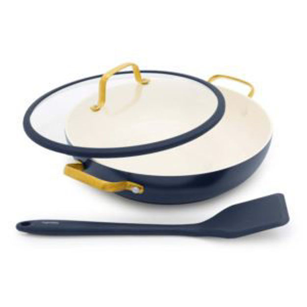 Picture of Reserve Pro Ceramic Nonstick 3.75qt Everyday Pan w/ Lid & Turner Twilight Blue