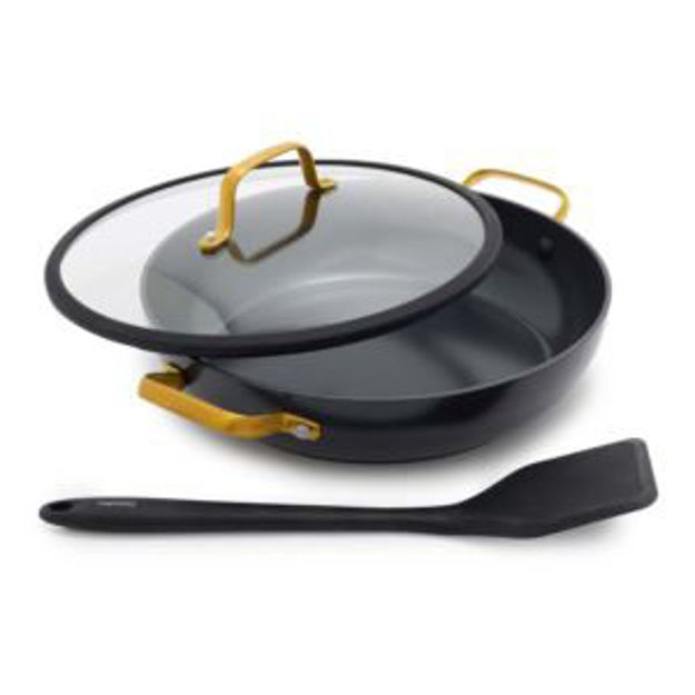 Picture of Reserve Pro Ceramic Nonstick 3.75qt Everyday Pan w/ Lid & Turner Black