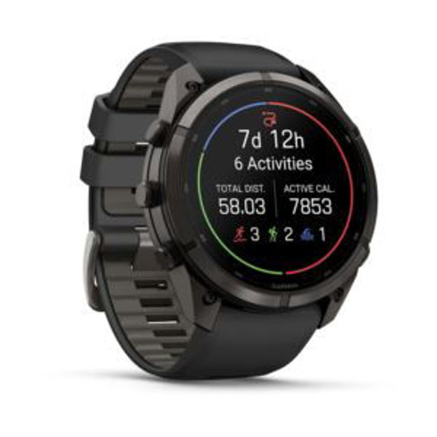 Picture of fenix 9 Pro - inReach 51 mm Carbon Gray DLC Titanium with Black/Pebble Gray Silicone Band