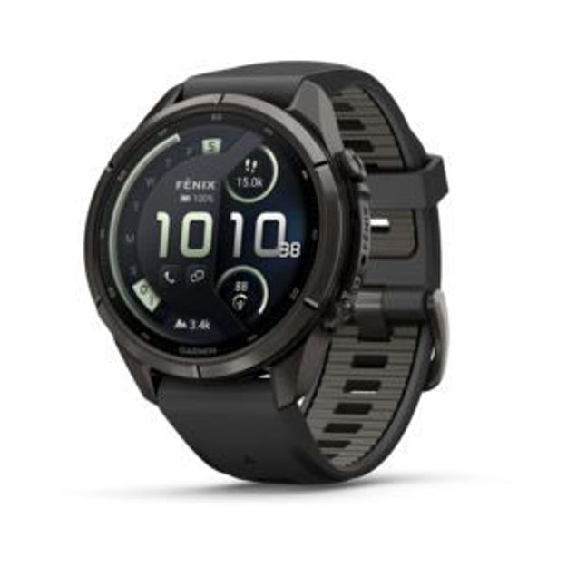Picture of fenix 9 Pro - inReach, 47 mm Carbon Gray DLC Titanium with Black/Pebble Gray Silicone Band